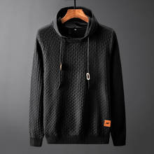2020 Men Hooded Wool Pullover Autumn Warm Winter Patchwork Long Sleeve Slim Fit Clothes Knitted Casual Male Sweater Pull Homme 2024 - buy cheap