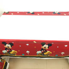 Disney toalha de mesa do mickey mouse vermelho 1 peça, 132*220cm, tamanho grande, para festa, casamento, decoração de aniversário, toalha de mesa, descartável 2024 - compre barato