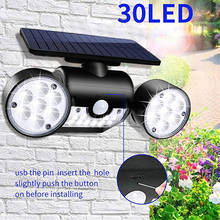 30LED Solar Light Dual Head Solar Lamp PIR Motion Sensor Spotlight Waterproof Outdoor Adjustable Angle Lights For Garden Wall 2024 - buy cheap