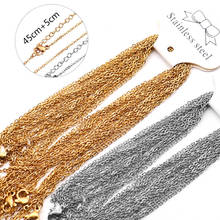 10pcs Width 2mm Stainless Steel Gold Color Plated Necklace Cuban Chains DIY Jewelry Findings Making Materials Handmade choker 2024 - buy cheap