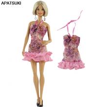 Pink Fashion Doll Clothes For Barbie Doll Dress Short Dresses Gown Outfits For Barbie Dollhouse 1/6 Dolls Accessories Toy 2024 - buy cheap