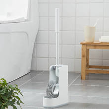 Silicone Toilet Brush With Container Toilet Brushes Standing Toilet Brush Set Long Handle With Quick Drying Holder Set 2024 - buy cheap