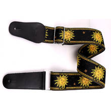 Adjustable Leather Guitar Strap Embroidery Belt Strap Button Adaptor Safety Locks Picks Jacquard Band Guitar Bass Accessories 2024 - buy cheap