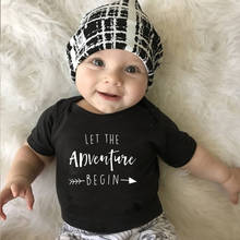 Newborn Baby Clothes Short Sleeve Girl Boy Clothing Let The Adventure Begin Design Cotton Costumes White Baby Bodysuit Romper 2024 - buy cheap