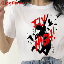 Женская футболка с рисунком топа Oya Haikyuu, белая Повседневная Винтажная футболка для пар, кавайная футболка на лето 2024 - купить недорого