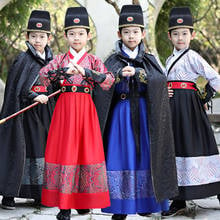 Kids Chinese Hanfu Ancient Costume Boys Traditional Dynasty Stage Wushu Performance Clothing Folk Dance Festival Outfits DN4923 2024 - buy cheap