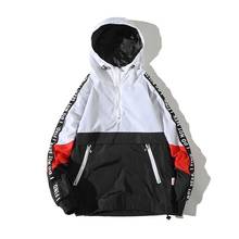 Streetwear Hooded Jacket Mens Fashion New Stitching Printing Hip Hop Jackets Casual Men Jacket Pockets Coat Man Harajuku Style 2024 - buy cheap