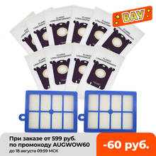 Мешки для пыли для пылесоса Philips Electrolux, 10 шт., s-bag и 2 Hepa-фильтра H12 2024 - купить недорого
