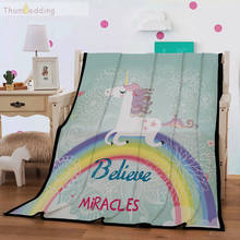 Thumbedding Rainbow Unicorn 3D Flannel Blankets for Bed Throw Blanket Home Decoration Comfortable Material Bedspread 150X200cm 2024 - buy cheap