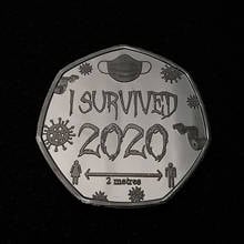 2020 Event Coins Skull Pattern Commemorative Coin Craft Medal Badge I SURVIVED 2020 Coins for Friend Family Creativity Gifts 2024 - buy cheap