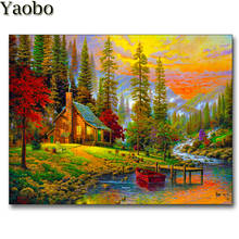 Faça você mesmo 5d pintura de diamante completo broca quadrada redonda fantasia floresta paisagens casas outono diamante bordado mosaico ponto cruz kits 2024 - compre barato