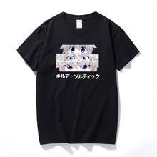 Camiseta de Anime para hombre, camisa con estampado de ojos Killua de Hunter X Hunter, ropa de calle creativa informal a la moda, Top de algodón, talla europea 2024 - compra barato