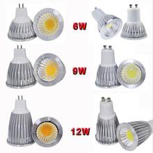 E27 E14 GU10 GU5.3 MR16 COB Regulável LED Spot Light 6W 9W AC110V 12W LED Spotlight/ 220V Branco/Branco Quente LEVOU Lâmpada COB 2024 - compre barato