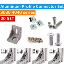 20 Set 3030 4040 Aluminum Profile Connector Set Mushroom Head Hexagon Screw / Cylindrical Hexagon Head Bolt T-nut / Slide nut 2024 - buy cheap