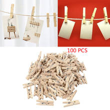 50 Uds Mini Clips de madera Natural para Clips de fotos Clips de decoración artesanales 25mm gran oferta 2024 - compra barato