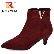 Kingyna botas femininas confortáveis, calçados de baixo estilo popular para mulheres, bota feminina de veludo 2024 - compre barato
