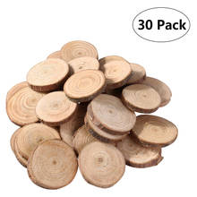 30 pces 3-4cm madeira log fatias discos para diy artesanato peças centrais do casamento 2024 - compre barato