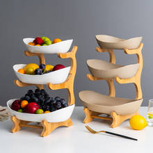 Cesta de frutas de 3 niveles, cuencos para servir aperitivos y galletas, plato organizador de alimentos de cocina 2024 - compra barato