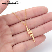 Cxwind Boho Lightning Bolt Necklace Lightning Pendant Necklace For Women Chain Collier Femme Summer Statement Geometric Jewelry 2024 - buy cheap