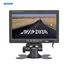 DIYKIT-Monitor TFT LCD de DC12V-24V, 7 pulgadas, de vista trasera para coche, con 2 entradas de vídeo, para cámara de visión trasera, cámaras de vigilancia, DVD 2024 - compra barato