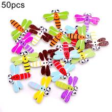 50Pcs Cute Dragonfly Shape DIY Wooden Button 2 Holes Scrapbooking Sewing Cloth Accessories 2024 - buy cheap