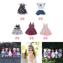 5 Set  Mini Girl Doll Clothes Suit Dress Up Accessories with Shoes for BJD 2024 - buy cheap