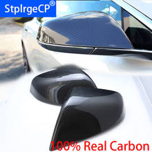 100% Real Carbon Fiber Shell sport style Side Mirror Cover Cap for Tesla model S 2014 2015 20016 2017 2018 car styling 2024 - buy cheap