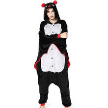 Adult Bat Kigurumi Women Men Cartoon Animal Cosplay Costume Winter Onesie Pajama Hooded Couple Funny Party Suit 2024 - buy cheap