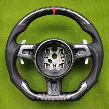 Рулевое колесо Nappa из углеродного волокна для Porsche 991 Cayman 987 Boxster 07-10 для Panamera 978 991 718 997 GT3 GTS 2024 - купить недорого