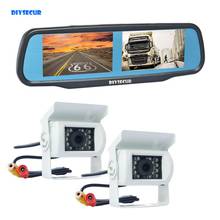 DIYSECUR-Monitor de espejo retrovisor para coche, cámara de visión nocturna IR, CCD, vista trasera impermeable, marcha atrás, camión, autobús, 4,3 pulgadas 2024 - compra barato