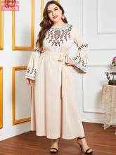 Размера плюс Abaya Дубайский хиджаб, мусульманское платье, американский мусульманский стиль, женская одежда, Caftan Marocain Kaftan 2024 - купить недорого