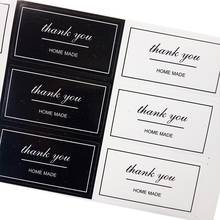 1200 Pcs/lot New Thank You Seal Stickers Gift Seal Black&White Sticker For Homemade Bakery Packaging Label Handmade Sticky 2024 - buy cheap