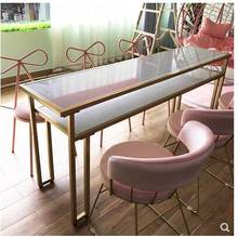 Nordic net red manicure table double marble manicure table chair set single table simple modern European chair 2024 - buy cheap