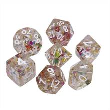 7pcs Transparent Multicolored Polyhedral Dice Set TRPG DND Table Game Dice Children Adults Board Games Accessories Parts 2024 - buy cheap