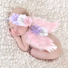 2021 Baby Stuff Accessories New Newborn Baby Wings+Headband Flower Costume Photo Photography Props Outfits Baby Shower 2024 - buy cheap