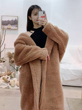 2020 Fashion Loose Teddy Bear Coat Women Winter Real Sheep Wool Coat Jacket Female Natural Sheep Shearling Fur Jackets X-Long 2024 - buy cheap