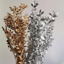 20g/bunch,Natural Dried Brittle Leaves Bouquet,Display Gold Silver White Eternal plant for Wedding Home Decoration accessories 2024 - buy cheap