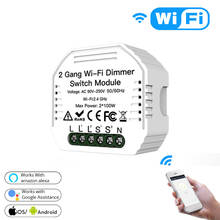 Smart Life/Tuya APP DIY 2 Gang WiFi 2 Way Light LED Dimmer Module Switch Remote Control Work With Alexa Convenient Operation 2024 - buy cheap