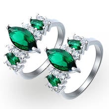 Hot Sale Fashion Jewelry Green Oval Irregular Geometric Crystal Zirconia Female Alloy Ring For Women Party Jewelry Accessories 2024 - buy cheap