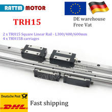 EU shipping 15mm Square Linear Guide Rail TRH15 300/400/600mm & TRH15B carriages Square Slider Block 2024 - buy cheap