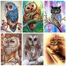 Animal 5D Diamond Painting Cross Stitch Kit Full Square Round Diamond Owl Diy Handmade Gift Mosaic Embroidery Home Decor 2024 - buy cheap