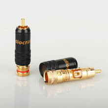 8X RCA разъемы R008, сигнальная линия, штекер RCA, головка лотоса, медная RCA Вилка с золотым покрытием 2024 - купить недорого
