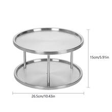 360 Degree Rotating Stainless Steel Spice Rack Organizer Tray Dining Table Kitchen Counter Turntable 2-Level Tabletop Stand 2024 - buy cheap