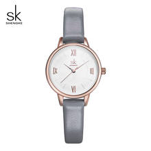 Shengke Ultra Thin Grey Leather Watches Women Fashion Wrist Watch  Quartz Ladies Watch Montre Femme 2019 New Bayan Kol Saati 2024 - buy cheap