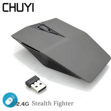 CHUYI-ratón óptico Stealth Fighter 2,4G, inalámbrico, ergonómico, regalo para Xiaomi, portátil y PC, 1600 DPI 2024 - compra barato