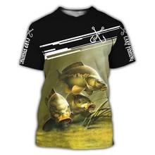 2021 Beautiful Carp Fishing 3D All Over Print Men T-Shirt Harajuku Fashion Short Sleeve Shirt Summer Streetwear Unisex T-Shirts 2024 - buy cheap