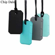 Chip Dale 1PC Silicone Chew Necklace Dog Tag Baby Teether Chewy Toy Sensory Tool for Autism Therapy ADHD Special Needs 2024 - buy cheap