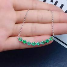 100% Natural Real Emerald necklace Emerald Pendant Solid S925 Sterling Silver For Women Colour Gem Stone Fine Jewelry 2024 - buy cheap