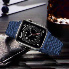 Correa de reloj para apple watch, banda de 44mm, 40mm, Serie 6 5 4 se, correa para iwatch 3 42mm 38mm, pulsera de eslabones de acero inoxidable de lujo 2024 - compra barato
