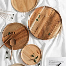 Whole Wood Lovesickness Wood Solid Wooden Pan Plate Fruit Dishes Saucer Tea Tray Dessert Dinner Plate Round Shape Tableware Set 2024 - buy cheap